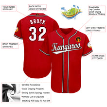 Load image into Gallery viewer, Custom Red White-Black Baseball Jersey