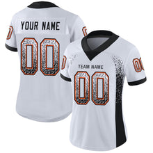 Load image into Gallery viewer, Custom White Black-Orange Mesh Drift Fashion Football Jersey