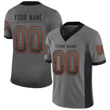 Load image into Gallery viewer, Custom Gray Black-Orange Mesh Drift Fashion Football Jersey