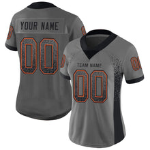 Load image into Gallery viewer, Custom Gray Black-Orange Mesh Drift Fashion Football Jersey
