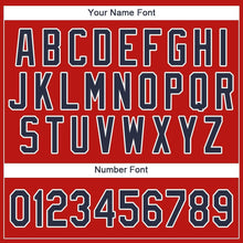 Load image into Gallery viewer, Custom Red Navy-White Baseball Jersey
