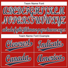 Load image into Gallery viewer, Custom Red Navy-White Baseball Jersey