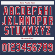 Load image into Gallery viewer, Custom Navy Red-White Baseball Jersey