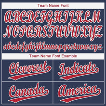 Load image into Gallery viewer, Custom Navy Red-White Baseball Jersey
