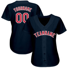 Load image into Gallery viewer, Custom Navy Red-White Baseball Jersey