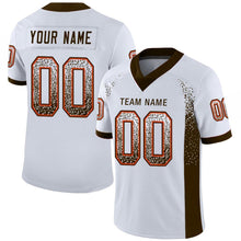 Load image into Gallery viewer, Custom White Brown-Orange Mesh Drift Fashion Football Jersey