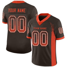 Load image into Gallery viewer, Custom Brown Orange-White Mesh Drift Fashion Football Jersey