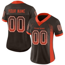 Load image into Gallery viewer, Custom Brown Orange-White Mesh Drift Fashion Football Jersey