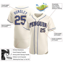 Load image into Gallery viewer, Custom Cream Royal-Gold Authentic Baseball Jersey