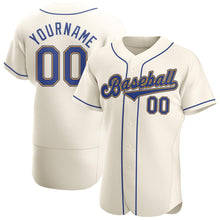 Load image into Gallery viewer, Custom Cream Royal-Gold Authentic Baseball Jersey