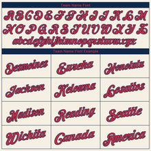 Load image into Gallery viewer, Custom Cream Red-Navy Authentic Baseball Jersey