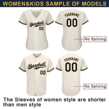 Load image into Gallery viewer, Custom Cream Navy-Gold Authentic Baseball Jersey