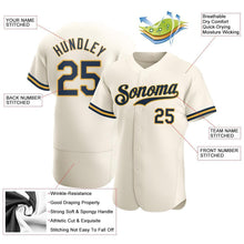 Load image into Gallery viewer, Custom Cream Navy-Gold Authentic Baseball Jersey