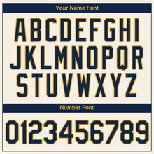 Load image into Gallery viewer, Custom Cream Navy-Gold Authentic Baseball Jersey