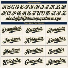 Load image into Gallery viewer, Custom Cream Navy-Gold Authentic Baseball Jersey