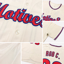 Load image into Gallery viewer, Custom Cream Navy-Gold Authentic Baseball Jersey