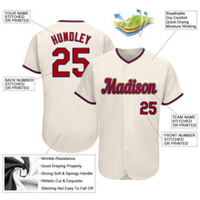 Load image into Gallery viewer, Custom Cream Red-Royal Authentic Baseball Jersey