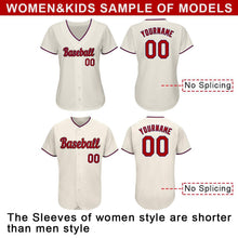 Load image into Gallery viewer, Custom Cream Red-Royal Authentic Baseball Jersey