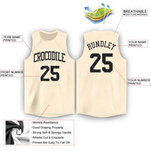 Load image into Gallery viewer, Custom Cream Black Round Neck Basketball Jersey