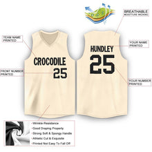 Load image into Gallery viewer, Custom Cream Black V-Neck Basketball Jersey