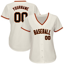 Load image into Gallery viewer, Custom Cream Black-Orange Authentic Baseball Jersey