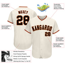 Load image into Gallery viewer, Custom Cream Black-Orange Authentic Baseball Jersey