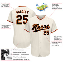 Load image into Gallery viewer, Custom Cream Black-Orange Authentic Baseball Jersey