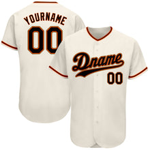 Load image into Gallery viewer, Custom Cream Black-Orange Authentic Baseball Jersey