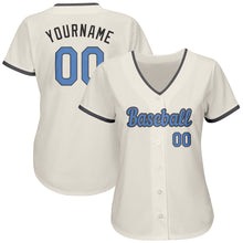 Load image into Gallery viewer, Custom Cream Light Blue-Dark Gray Authentic Father's Day Baseball Jersey