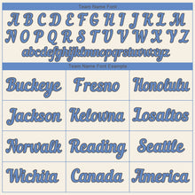 Load image into Gallery viewer, Custom Cream Light Blue-Dark Gray Authentic Father's Day Baseball Jersey