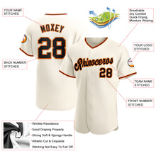 Load image into Gallery viewer, Custom Cream Black-Orange Authentic Baseball Jersey
