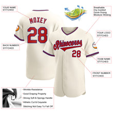Load image into Gallery viewer, Custom Cream Red-Royal Authentic Baseball Jersey