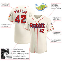 Load image into Gallery viewer, Custom Cream Red-Navy Authentic Baseball Jersey