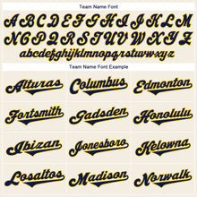 Load image into Gallery viewer, Custom Cream Navy-Gold Authentic Baseball Jersey