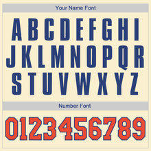 Load image into Gallery viewer, Custom Cream Orange-Royal Round Neck Rib-Knit Basketball Jersey