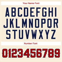 Load image into Gallery viewer, Custom Cream Red-Navy Authentic American Flag Fashion Baseball Jersey