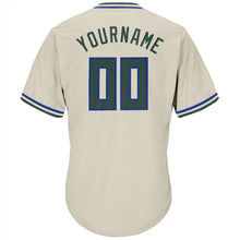 Load image into Gallery viewer, Custom Cream Hunter Green-Royal Authentic Throwback Rib-Knit Baseball Jersey Shirt