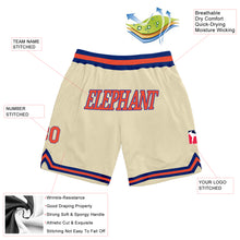 Load image into Gallery viewer, Custom Cream Orange-Royal Authentic Throwback Basketball Shorts