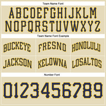 Load image into Gallery viewer, Custom Cream Navy-Gold Authentic Throwback Basketball Shorts
