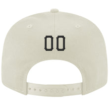 Load image into Gallery viewer, Custom Cream Black-Red Stitched Adjustable Snapback Hat
