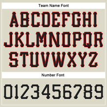 Load image into Gallery viewer, Custom Cream Black-Red Stitched Adjustable Snapback Hat