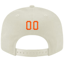 Load image into Gallery viewer, Custom Cream Orange-Black Stitched Adjustable Snapback Hat