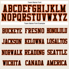 Load image into Gallery viewer, Custom Cream Black-Orange Stitched Cuffed Knit Hat