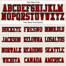 Load image into Gallery viewer, Custom Cream Red-Black Stitched Cuffed Knit Hat