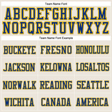 Load image into Gallery viewer, Custom Cream Royal-Gold Stitched Cuffed Knit Hat