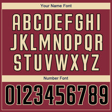 Load image into Gallery viewer, Custom Crimson Black-Khaki Authentic Baseball Jersey