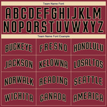 Load image into Gallery viewer, Custom Crimson Black-Khaki Authentic Baseball Jersey