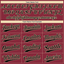 Load image into Gallery viewer, Custom Crimson Black-Khaki Authentic Baseball Jersey