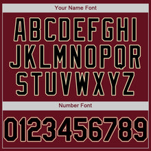 Load image into Gallery viewer, Custom Crimson Black-Khaki Authentic Baseball Jersey