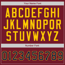 Load image into Gallery viewer, Custom Crimson Navy-Gold Authentic American Flag Fashion Baseball Jersey